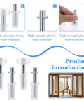 8 Piece Spring Loaded Bi Fold Door Hardware Kit For Closet Doors Easy Install Stainless Steel Folding Doors Top Roller Guide Wheel And Top Pivot Bifold Repair Kit DIY Friendly, showcasing components and installation steps.