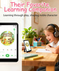 Girl wearing headphones using Kids MP3 Player With Bluetooth And WiFi Android 9.0 144GB Four Inch Touch Screen Portable Media Player