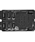 Heavy Duty 12V DC DPDT Power Relay 30A General Purpose Dual Pole Double Throw Coil 12V shown from bottom view with connector pins