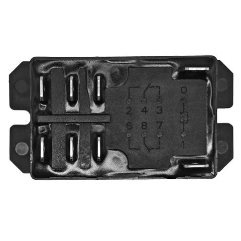 Heavy Duty 12V DC DPDT Power Relay 30A General Purpose Dual Pole Double Throw Coil 12V shown from bottom view with connector pins