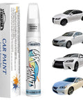 Pearl White Starfire Pearl Touch Up Paint Kit For Lexus Exact Color Match Scratch Repair Pen For Chips Nicks And Scuffs Quick And Easy Car Paint Fix To Keep Your Ride Looking Fresh with four white Lexus cars.