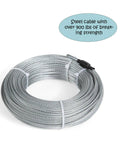 Coiled steel cable for Anti Shock Dog Trolley Runner For Yard And Camping, showing over 900 lbs breaking strength.