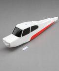 Bare Fuselage For Champ S Plus RC Plane Lightweight White Airframe Hull Durable Spare Fuselage Easy Fit Ideal For Custom Builds Repairs And Weekend Flight Sessions. View from side showing red accent.
