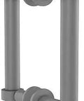 Contemporary 6 Inch Back To Back Shower Door Pull In Matte Gray, Solid Brass Construction, Heavy Duty Dual Glass Door Handle With Easy Grip