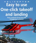 C138 Red And Black Remote Control Helicopter With 6CH 6 Axis Gyro Beginner Friendly Easy Hover Single Wing in flight
