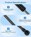 Heavy Duty Trunk Gas Strut Lift Support For Fortwo 2008 2016 Replacement Hydraulic Shock Absorber With Durable Steel Cylinder Sealed Tube To Get That Tailgate Up Smoothly Every Time, close-up of ring seal and ball joint