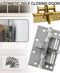 Heavy Duty Automatic Self Closing Cabinet Hinges With Spring Loaded Action And Self Aligning Feature on a cabinet door.