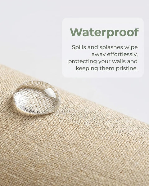 Thick Peel And Stick Wall Covering Roll With Integrated Soundproof Foam and Heavy Duty Cloth Texture showcasing waterproof feature.