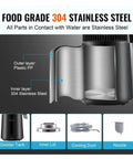 Top Notch Water Distiller With 750 Watt Heater Makes Hella Pure Water For Home Use And CPAP Devices showing food grade 304 stainless steel components.