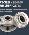 Close-up of Drop In Front And Rear Wheel Bearing And Hub Assembly For 2007 2014 Hyundai Santa Fe 2013 2014 Santa Fe Sport 2007 2012 Veracruz 2011 2015 Kia Sorento FWD Replacement Kit 512326 513266, showing sealing details.