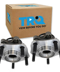 Two Piece Front Wheel Bearing And Hub Assembly Set For Driver And Passenger Sides Bolt On Easy Install Direct Fit