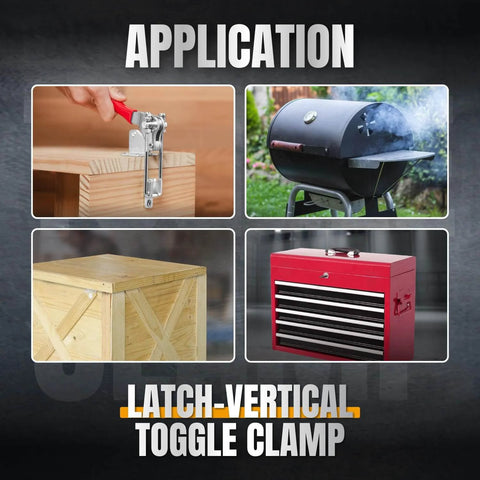 2 Pack Toggle Clamp Set With 1000 LB Holding Capacity 334 Adjustable 90 Degree Vertical U Bolt Latch for wood and metal applications.