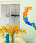 Watercolor Basketball Player Dunk Wall Stickers Dope For Boys And Teens Silhouette Peel And Stick Removable Wall Decor