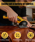 Heavy Duty Cordless Electric Scissors And Cardboard Cutter For Fabric, Plastic, Wood And Wrapping Paper With Safety Lock And LED Light cutting leather.