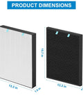 Air Purifier Replacement Filter Pack For Air400 True HEPA Filter Plus Activated Carbon Kit With Pre Filters Compatible With Air400 Three Stage Filtration System Includes 2521 True HEPA And 2520 Activated Carbon Easy Install, 15.7x13.3x1 in