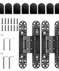 7 Inch Invisible Door Hinge Set For Heavy Doors With 180 Degree Concealed Opening 3 Way Adjustable High Load Capacity Supports Up To 177 Lbs