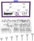 Nickel Plated Knurled Thumb Screws Set 42 Piece M5 8mm 10mm 12mm 16mm 20mm 25mm 30mm Sizes Flat Knurled Head Screws