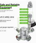 Pro Grade 5.5L Aquarium CO2 Generator System with Regulator and Needle Valve Bubble Counter Stainless Steel DIY Kit