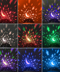 Nebula Star Projector Night Light With 360 Degree Rotation 4 LED Bulbs 12 Color Changing Sky Light USB Powered Create A Cosmic Ceiling