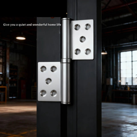 Close-up of Industrial Detachable Flag Hinge Kit For Barn Doors And Offset Gate Mount Heavy Duty 5 Inch Silvery Steel Hardware.