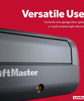 Security Plus Two Point Zero One Button Gate Remote with LiftMaster logo and yellow learn button on red background