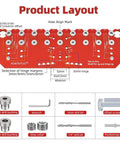 Handy Dual Function Shelf Pin And Hinge Jig 2 In 1 With 11 Hole Template and self contained clamp drill guide components