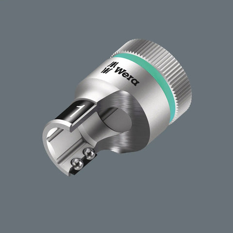 Close-up of a heavy-duty metal socket from the Zyklop Socket Set With Holding Function Half Inch Drive 10 Piece In Ultra Compact Textile Case.