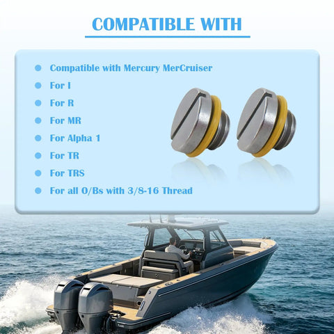 Seize The Day With This Premium 2X Lower Unit Oil Drain Plug Seal Kit For Mercruiser Stern Drives That Totally Stops Gear Lube Leaks And Blocks Water Seepage To Shield Your Drive From Serious Rusty Damage Inside The Hull.. compatible 2-pack seals with 3/8-16 thread