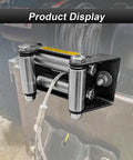 ATV Winch Mounting Bracket With Four Seven Eighths Inch Roller Fairlead Cable Guide For 2000 To 3500 Lbs Winches attached