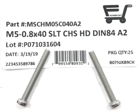 M5x40 Stainless Steel Slotted Cheese Head Machine Screws A2 Grade Metric Fasteners Heavy Duty Build 25 Piece Set