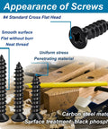 420 Pc Wood Screw Kit Assortment M3 And M2.8 Self-Tapping Phillips Flat Head Screws With Black Finish shown on wooden surface