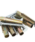 Heavy Duty Wall Anchor Screw Kit For Concrete With Serrated Self Drilling Plugs No Prep Install Rust Resistant Yellow Zinc Plated Carbon Steel Ideal For Mounting Shelves TVs Cabinets Mirrors And More, assorted anchors and screws