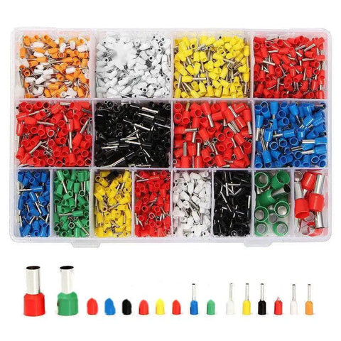 Top Shelf Copper Crimp Connectors For 22 Through 5 Awg Wire Featuring Thick Insulated Pin Terminals in assorted colors.