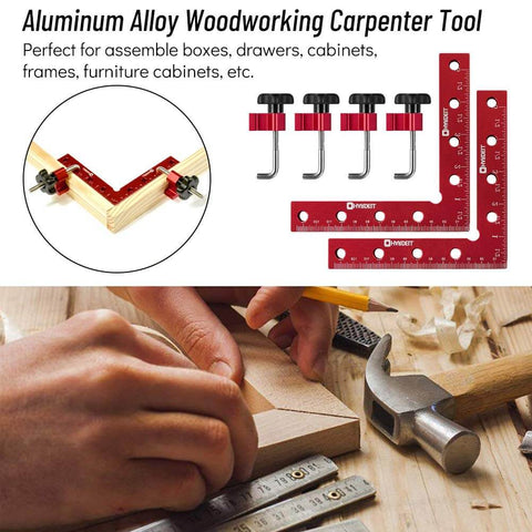 90 Degree Positioning Squares Set For Woodworking Right Angle Clamps 5.5 By 5.5 Inches Aluminum Alloy Corner Clamping Squares For Picture Frames Boxes Cabinets Drawers 14 By 14 Cm Pro Grade 4 Pack