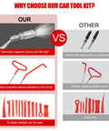 Comparison of 26 Piece Car Tool Kit With Long Reach J Hook Magnetic Pickup Tool Light And Air Wedge for DIY repairs