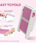 Top Shelf Folding Toddler Step Stool Built Solid For Your Little Munchkins features folding instructions with pink grips.