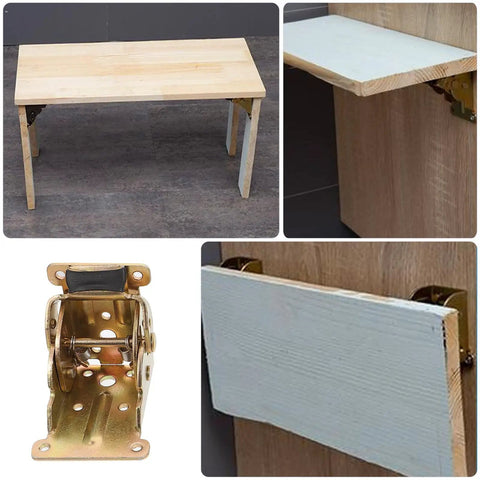 4 Piece Locking Extension Hinges Folding Brackets For Bed Legs And Table Legs In SPCC Metal Easy To Fold Stable Support