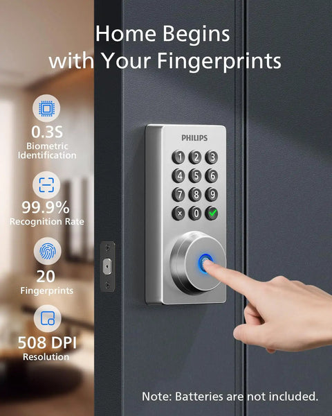 WiFi Smart Door Lock With Keyless Entry And Auto Lock, Remote App Control, Fingerprint, Passcode, And Key Access in use