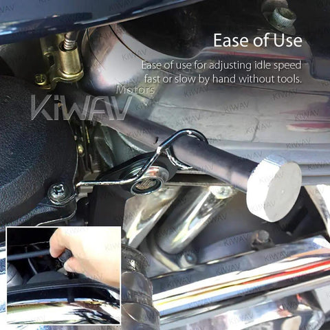 Extend Idle Speed Adjustment Screw Featuring Flexible Shaft And Knurled Grip For Harley V Twin Carburetors No Sweat Hand Tune Up showing installation process.