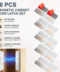 10 Pack Ultra Thin Magnetic Cabinet Door Catches No Drill Install For Quiet Closures Strong Hold Adhesive Latches