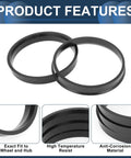 Close-up of Black Polycarbonate rings showing precise design of Lock It Down With These Badass 72.1mm To 66.6mm Wheel Hub Centric Rings.