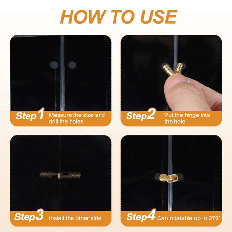 Installation steps for Brass Hidden Cylinder Hinges 15 x 4 mm Invisible Concealed Cylindrical Hinge With 270 Degree Folding