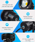 20W Outdoor Landscape Spotlight LED 120V AC with COB chip, painted aluminum, waterproof ring, 6 ft US 3-prong plug