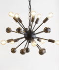 19.5-Inch Black 10-Light Iron Sputnik Chandelier with LED bulbs on white background
