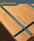 Two 48 Inch Universal T Track Sets With Intersection Kit mounted on a workbench, showcasing pre-drilled mounting holes and double cut profile.