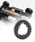35T 1.5 Mod Spur Gear For Traxxas RC Cars Upgrade Main Gear For 1/5 XMaxx 6S 8S And 1/6 XRT shown with RC car chassis