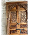 Hand Carved Barn Door For Farmhouse Style Solid Wood Sliding Or Hinged Interior Door, Double Or Single Rustic Wood Door