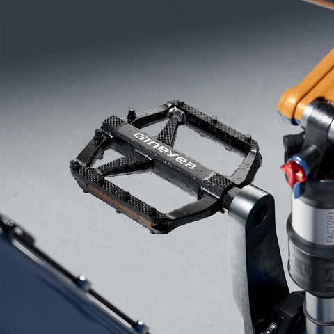 Universal 9/16 Inch Bike Pedals Non Slip Lightweight Nylon Fiber Wide Flat Platform For Road MTB BMX And City Bikes, attached to bike