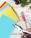 Two Piece Metal Hole Punch Set With One Quarter Inch And One Eighth Inch Single Hole Punches for DIY Crafting Labels and Cards