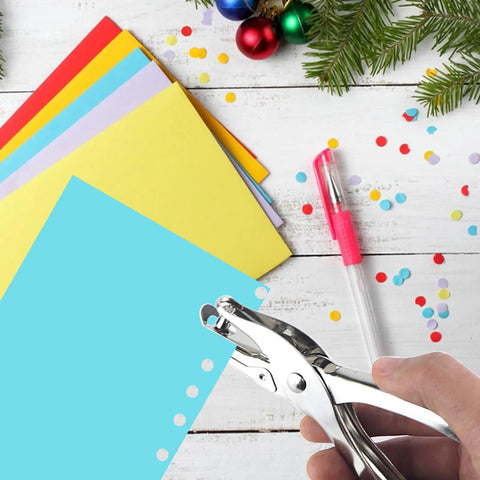 Two Piece Metal Hole Punch Set With One Quarter Inch And One Eighth Inch Single Hole Punches for DIY Crafting Labels and Cards